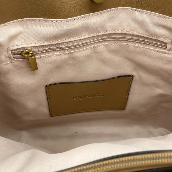 Style & Co Women’s Woven Straw Shoulder Bag NWT Spring Colors Faux Leather Trim - Picture 11 of 15